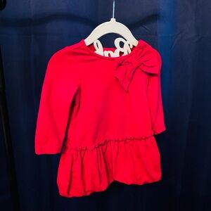 Janie and Jack Red Long Sleeve Bubble Dress with Bow